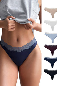 Willluxe® Lace High Cut Color Block Thong