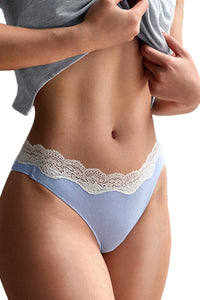 Willluxe® Lace High Cut Color Block Thong