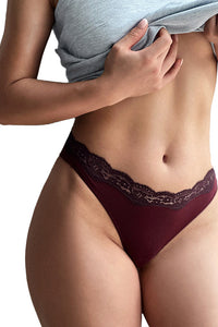 Willluxe® Lace High Cut Color Block Thong