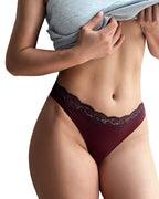 Willluxe® Lace High Cut Color Block Thong