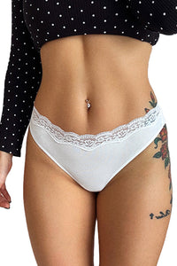 Willluxe® Lace High Cut Color Block Thong
