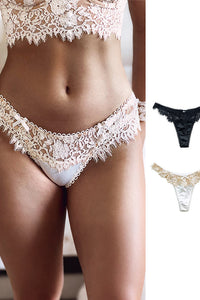 Willluxe® Eyelash Lace Silky Satin Panty