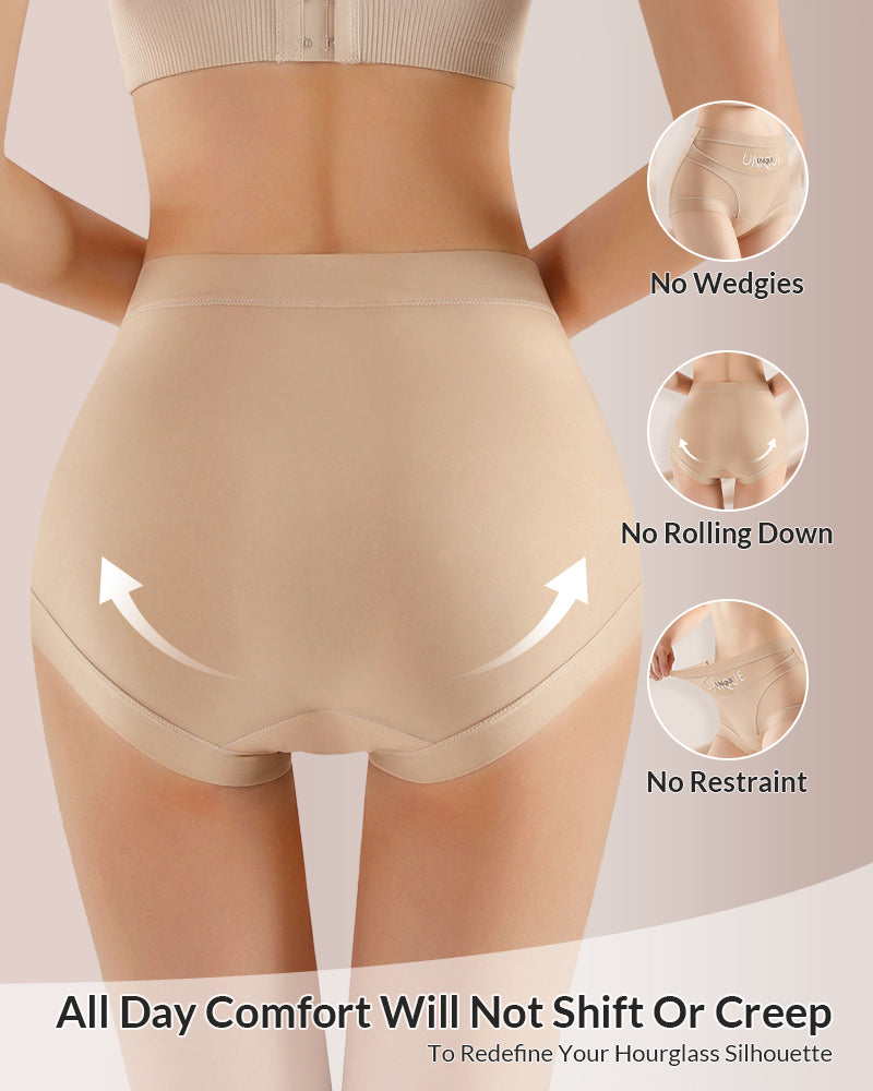Willluxe® High-Waisted Seamless Ice Silk Shaping Briefs (6 Pack)