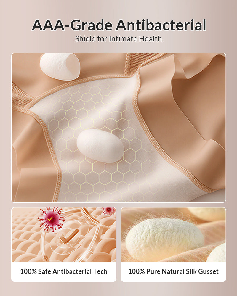 Willluxe® High-Waisted Seamless Ice Silk Shaping Briefs (6 Pack)