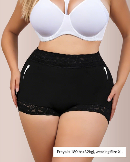 WILLLUXE® Mid-Waist Lace Shapewear Shorts