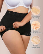 Willluxe® Mid-Waist Lace Shapewear Shorts