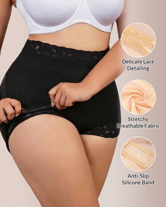 WILLLUXE® Mid-Waist Lace Shapewear Shorts