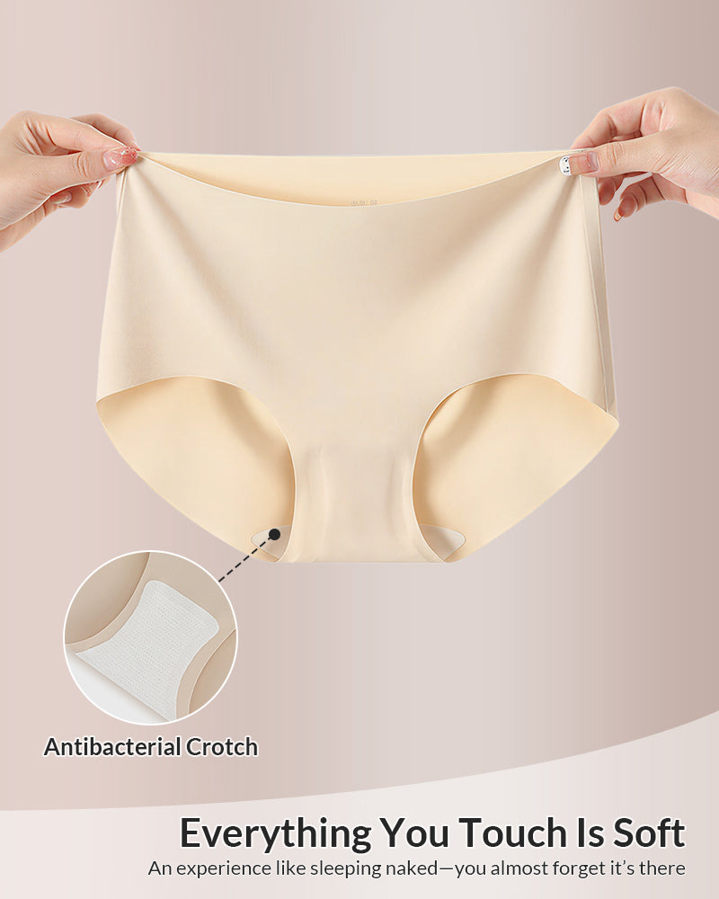 Willluxe® Seamless Antibacterial Mid-Waist Plus Size Briefs