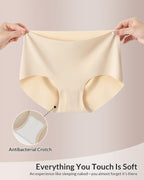 Willluxe® Seamless Antibacterial Mid-Waist Plus Size Briefs
