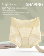 Willluxe® Soft Lace High-Waisted Seamless Tummy Control Panties