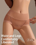 Willluxe® Soft Lace High-Waisted Seamless Tummy Control Panties
