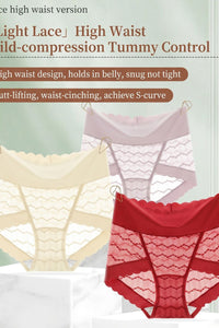 Willluxe® Soft Lace High-Waisted Seamless Tummy Control Panties
