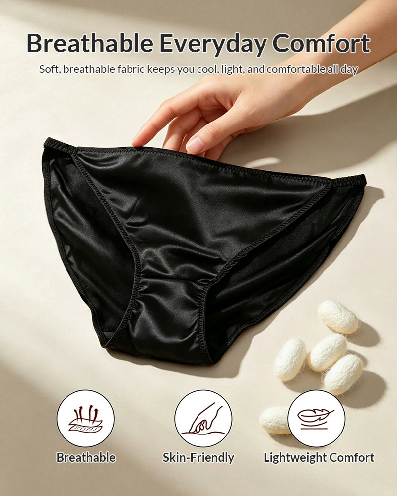 Willluxe® Mulberry Silk Low-Rise Bikini Panties