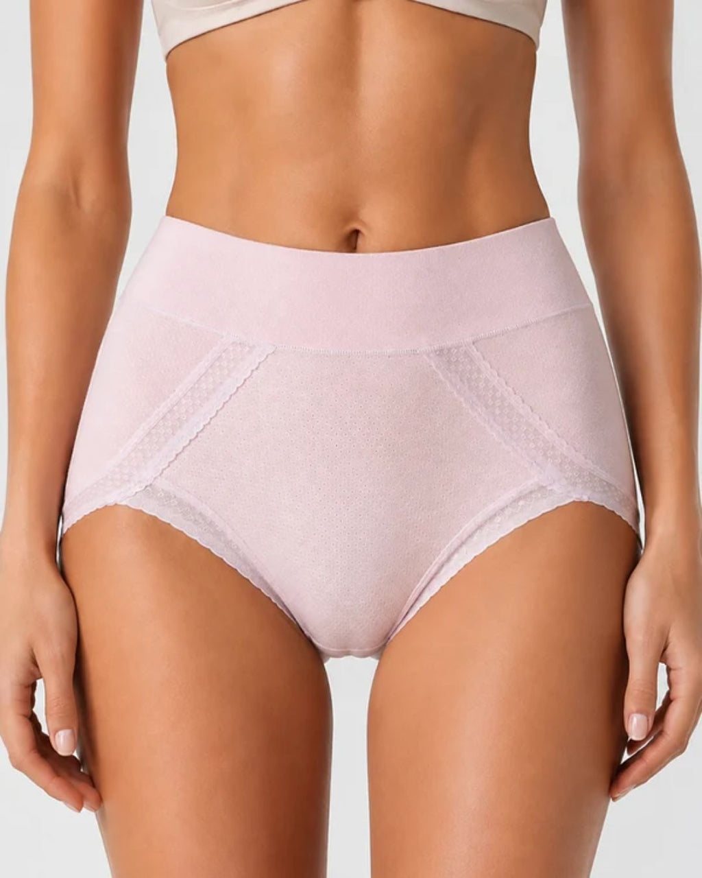 Willluxe® Lace Trim Breathable Tummy Control Panties
