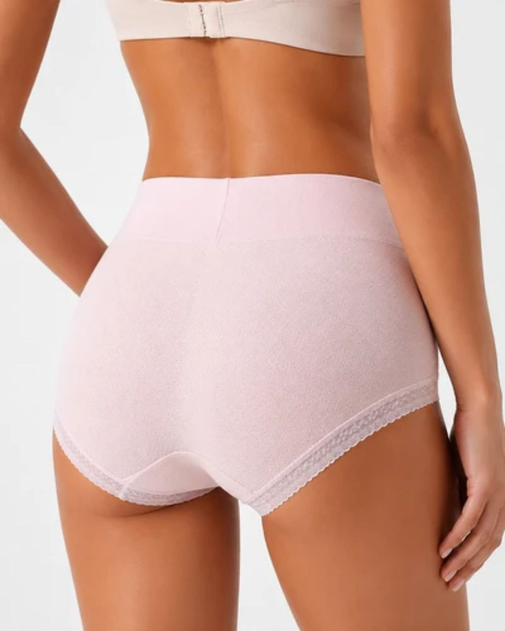 Willluxe® Lace Trim Breathable Tummy Control Panties