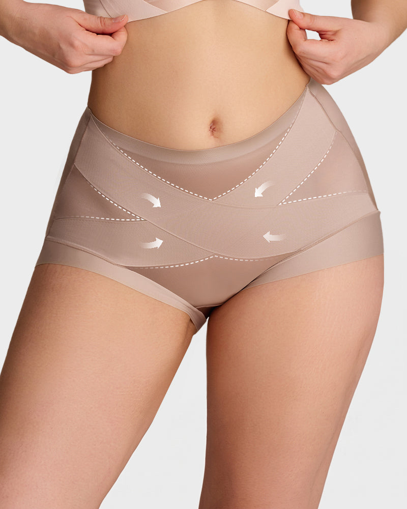 Willluxe® High-Waist Cross Compression Shaping Panties (5 Pack)