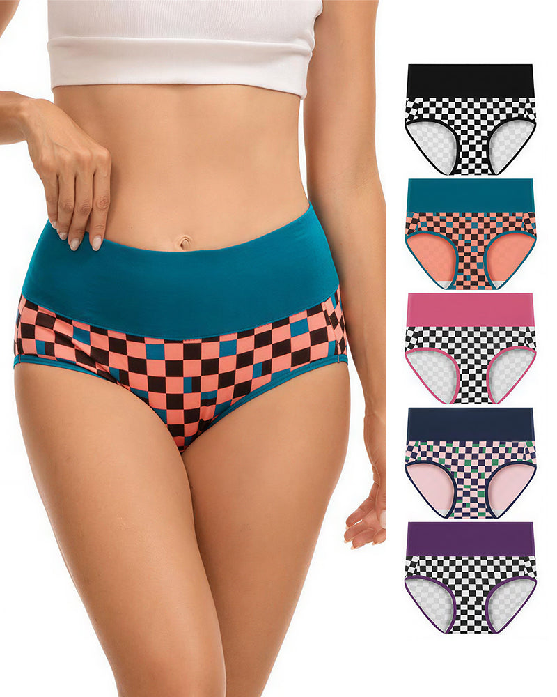 Willluxe® High-Waisted Checkerboard Briefs