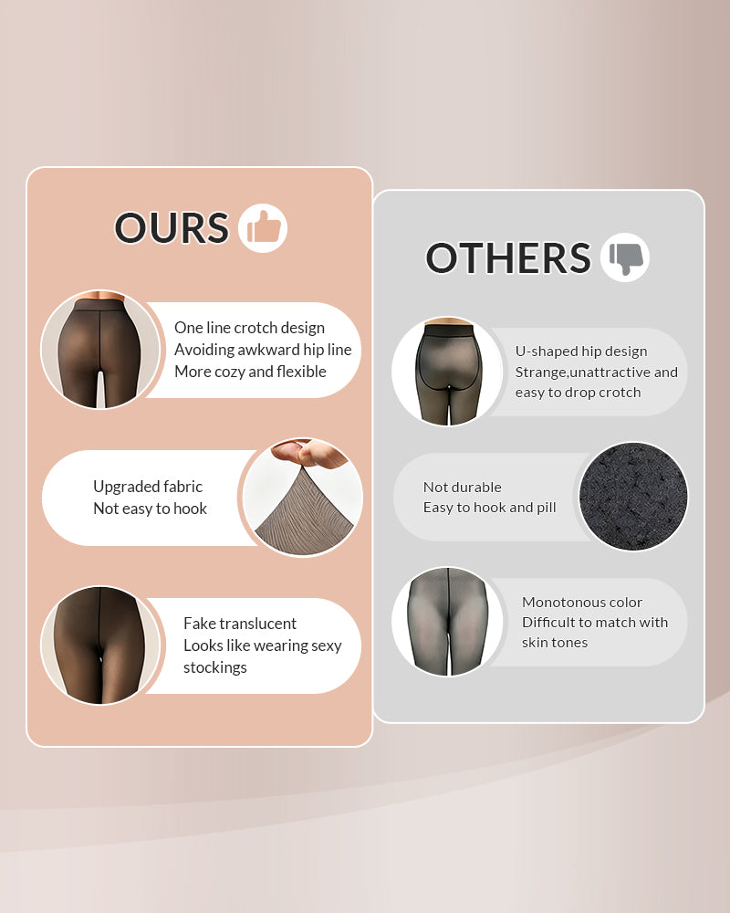 Willluxe® Translucent Fleece-Lined Tights