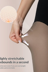 Willluxe® Semi-Sheer Black High-Waist Shaping Tights – Thin & Fleece-Lined