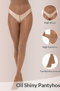Willluxe® Ultra Sheer High-Waist Glossy Tights (2 Pack)