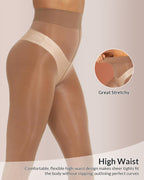 Willluxe® Ultra Sheer High-Waist Glossy Tights (2 Pack)
