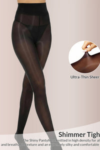 Willluxe® Ultra Sheer High-Waist Glossy Tights (2 Pack)
