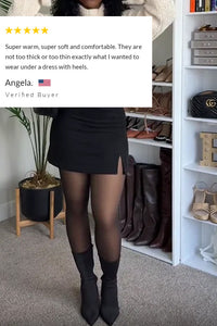 Willluxe® Semi-Sheer Single Seam Fleece Lined Tights