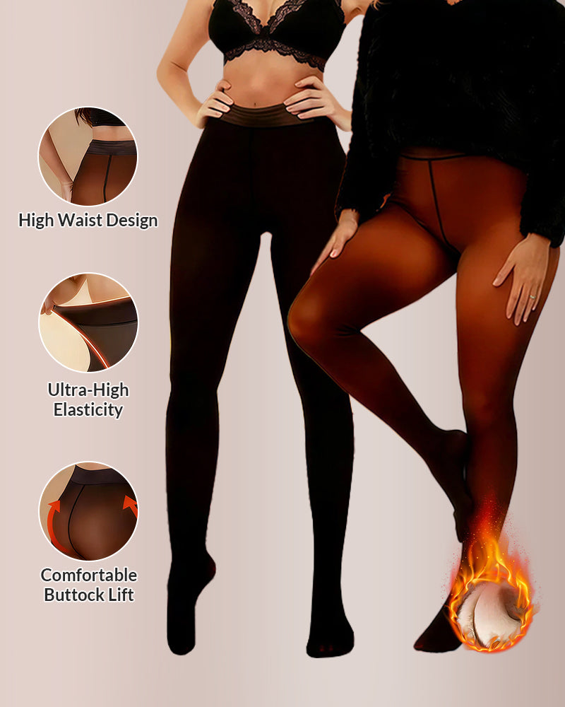 Willluxe® Semi-Sheer Single Seam Fleece Lined Tights