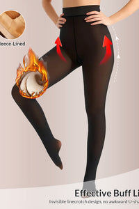 Willluxe® Semi-Sheer Single Seam Fleece Lined Tights