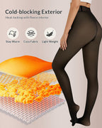 Willluxe® Semi-Sheer Single Seam Fleece Lined Tights
