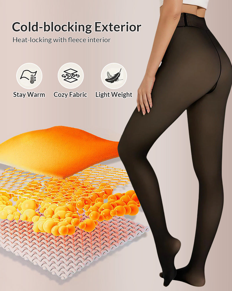 Willluxe® Semi-Sheer Single Seam Fleece Lined Tights