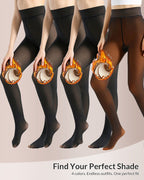 Willluxe® Semi-Sheer Single Seam Fleece Lined Tights