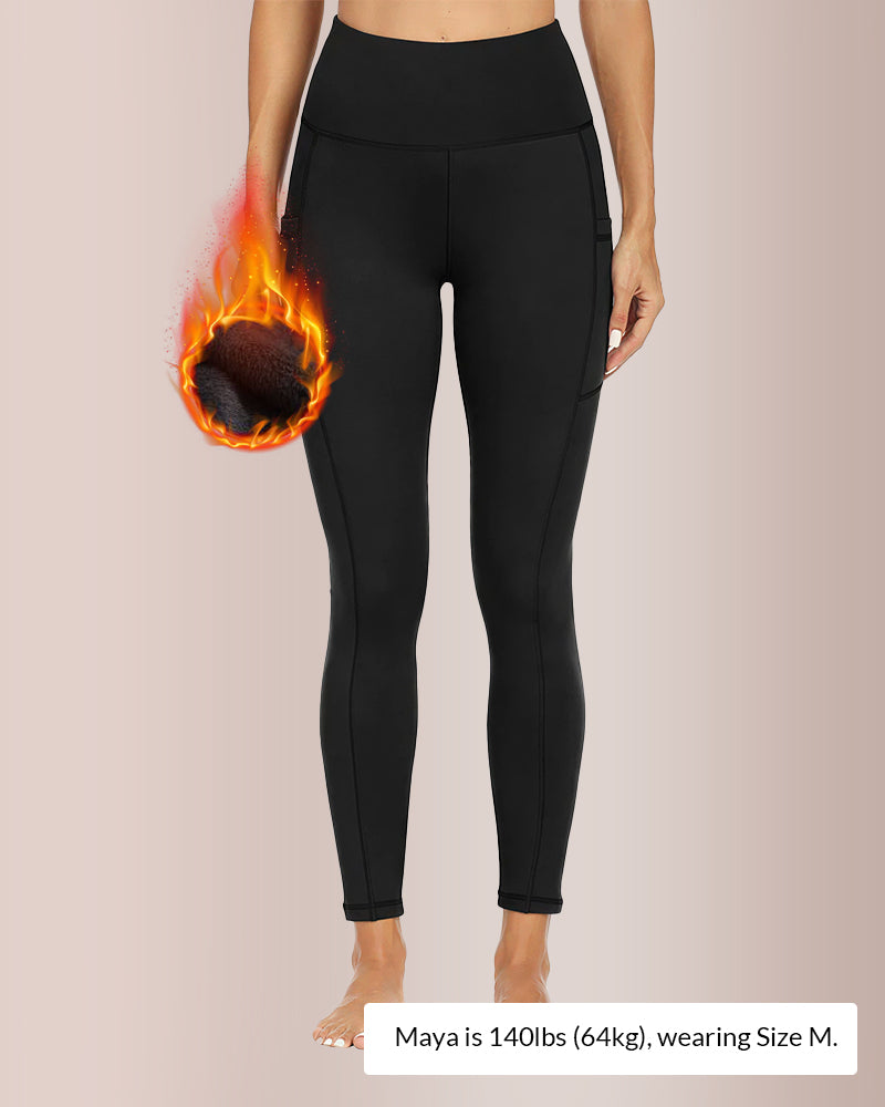 Willluxe® Fleece-Lined High-Waist Leggings with Pockets