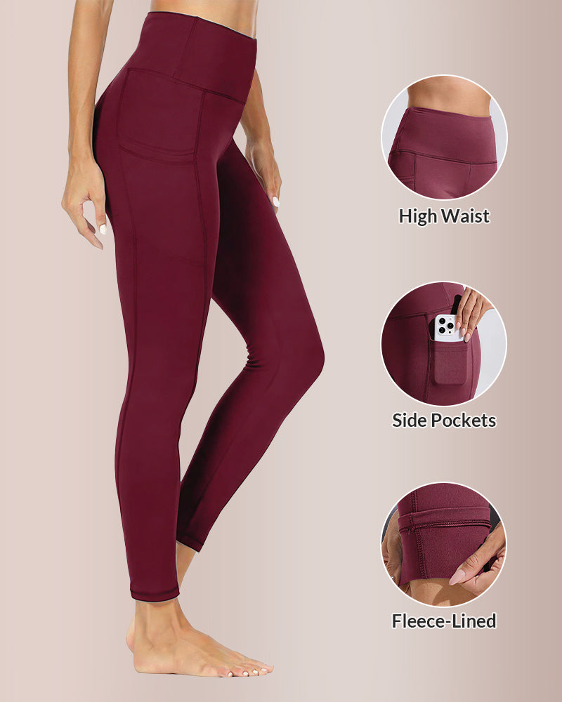 Willluxe® Fleece-Lined High-Waist Leggings with Pockets