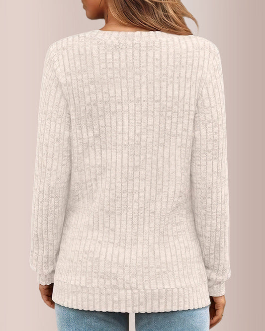 WILLLUXE® Women’s V-Neck Long Sleeve Tunic Top