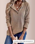 Willluxe® Solid Rib-Knit Half Button Long Sleeve T-Shirt