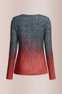Willluxe® Colorblock Half Zip Long Sleeve T-Shirt