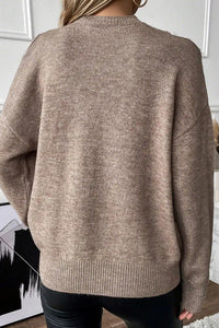Willluxe® Solid Ribbed Cold Shoulder 2-In-1 Sweater