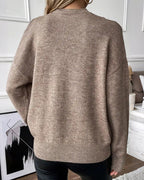 Willluxe® Solid Ribbed Cold Shoulder 2-In-1 Sweater