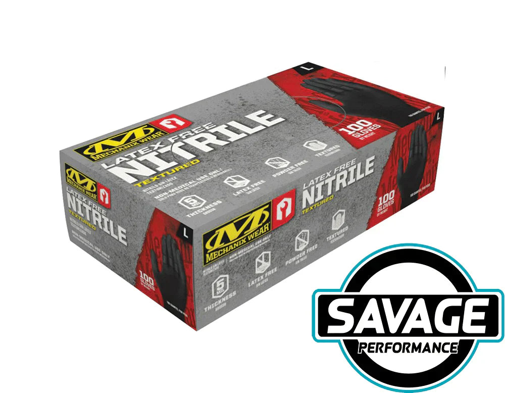 Mechanix Heavy Duty Black Nitrile Gloves - 100 Pack (5mil) - Size XL / Extra Large