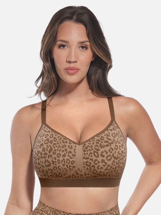 Willluxe Leopard Print Wireless Push-Up Bra
