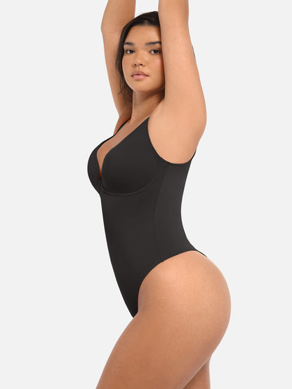 Willluxe Deep V Neck Tummy Control Shapewear Bodysuit