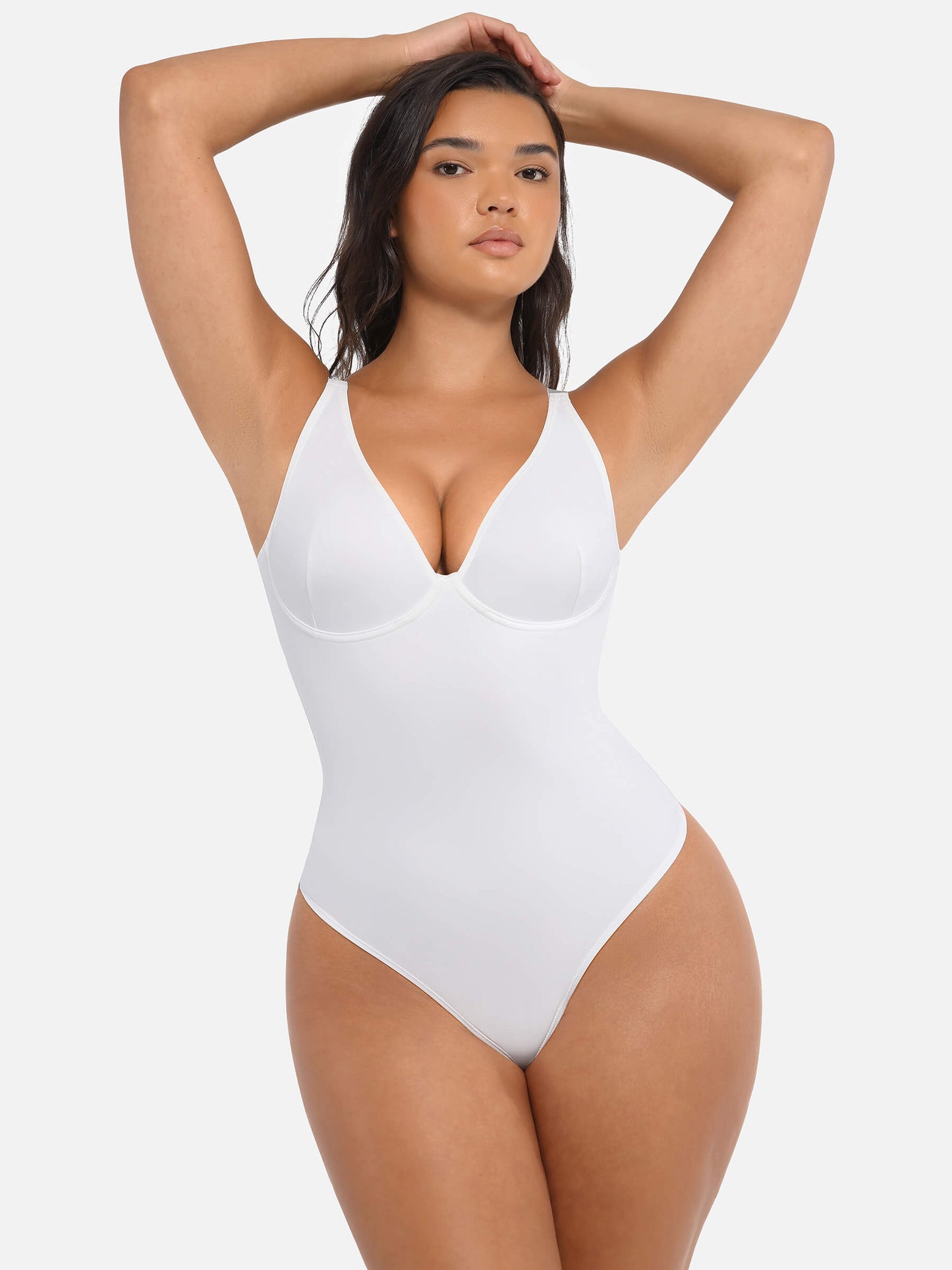 Willluxe 2-Pack Deep V Neck Tummy Control Shapewear Bodysuit Bundle
