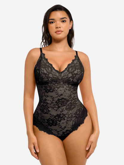 Willluxe 2-Pack Lace V Neck Full Bodysuit Bundle