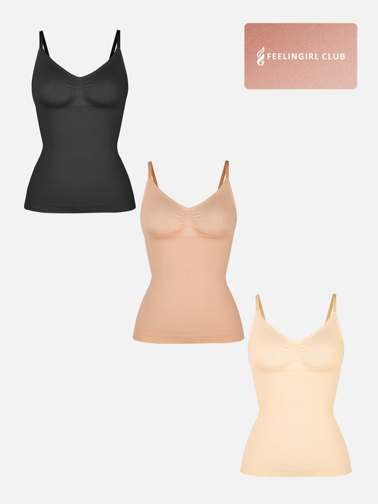 Willluxe 3-Pack Bust Support and Waist Control Shape Tank Top Bundle