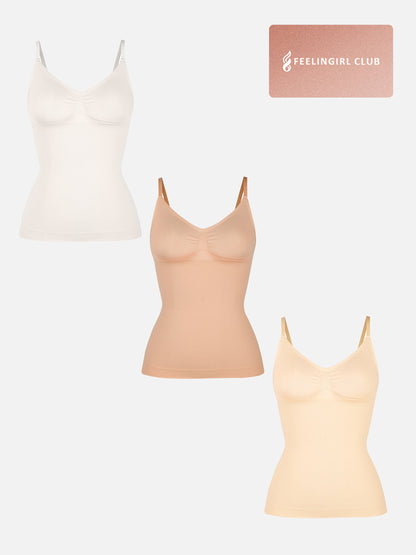 Willluxe 3-Pack Bust Support and Waist Control Shape Tank Top Bundle