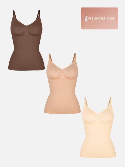 Willluxe 3-Pack Bust Support and Waist Control Shape Tank Top Bundle