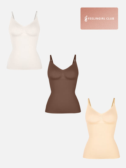 Willluxe 3-Pack Bust Support and Waist Control Shape Tank Top Bundle