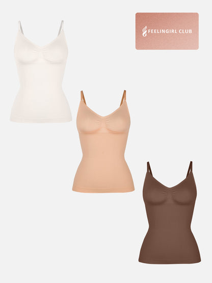 Willluxe 3-Pack Bust Support and Waist Control Shape Tank Top Bundle