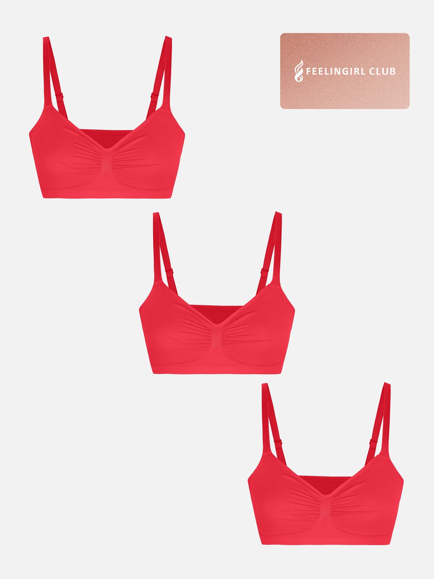 Willluxe 3-Pack Smooth Seamless Wireless Bra Bundle